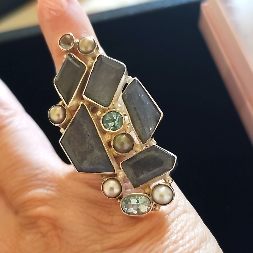 Sterling Silver Multi Stone Ring - image 5